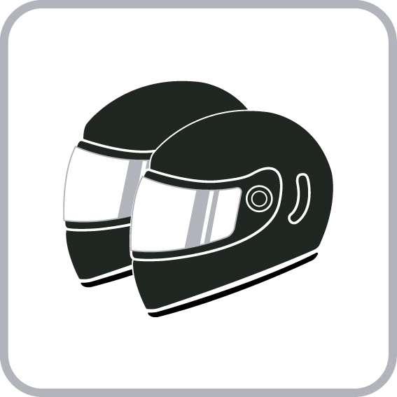 FITS 2 FULL-FACE HELMETS